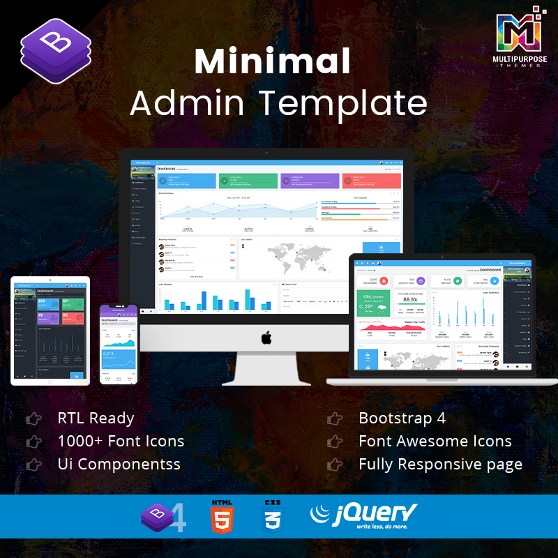 Minimal – Responsive Bootstrap 4 Admin Dashboard & WebApp Template