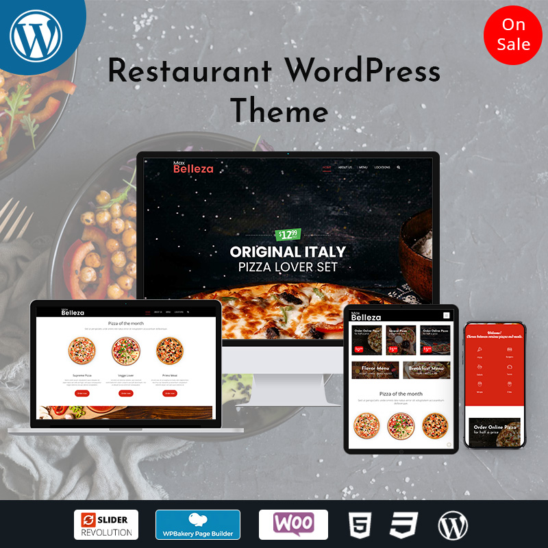 Responsive Restaurant WordPress Theme Website