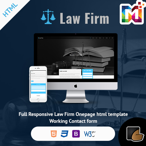 Law Firm – One Page Responsive Website Template