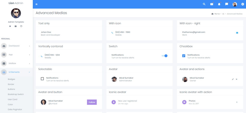 Lion - Multipurpose Responsive Bootstrap 4 Admin Template