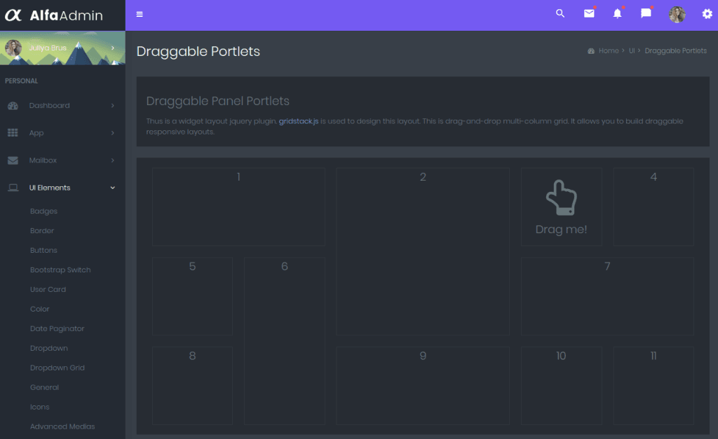 dragable portal - MultiPurpose Themes