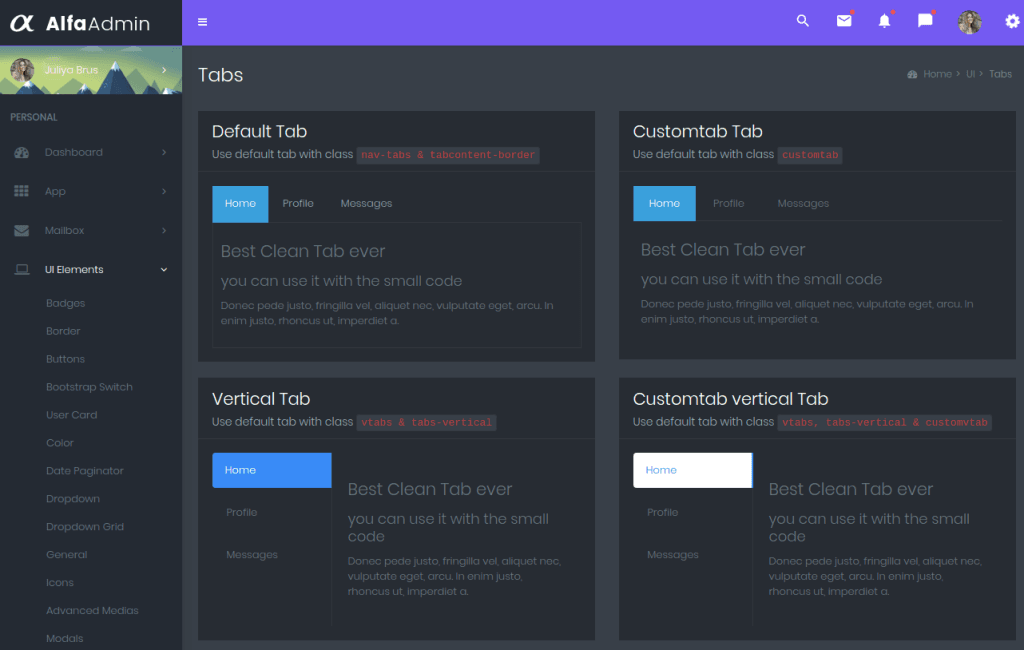 tabs - MultiPurpose Themes