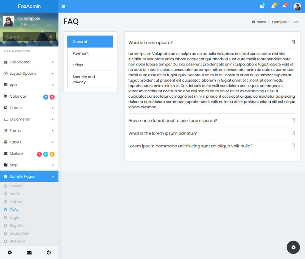 Fox - Multipurpose Bootstrap 4 Admin Dashboard Template