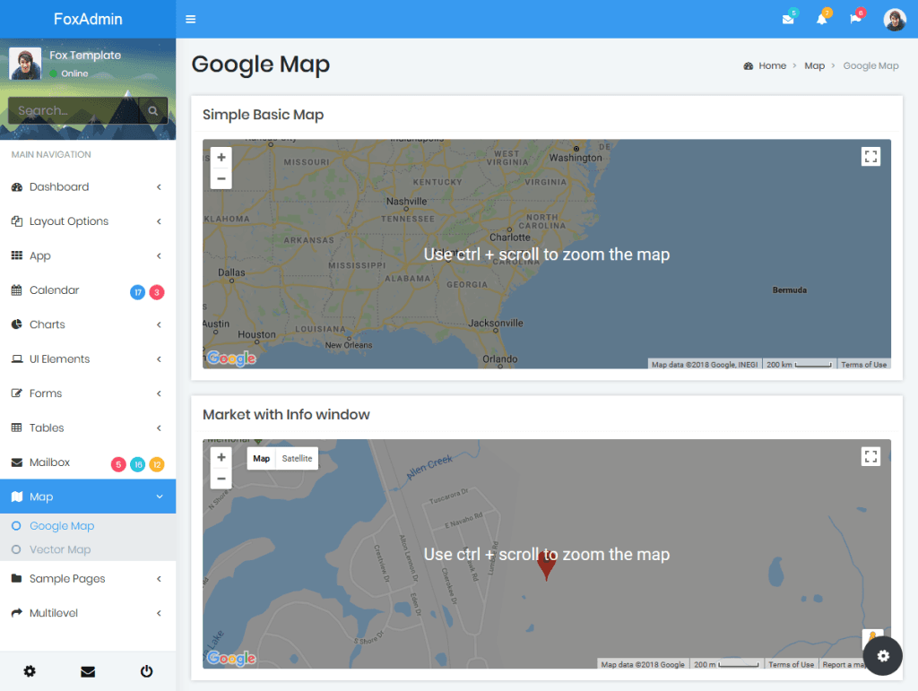 Fox - Multipurpose Bootstrap 4 Admin Dashboard Template