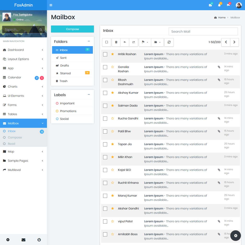 Fox - Multipurpose Bootstrap 4 Admin Dashboard Template