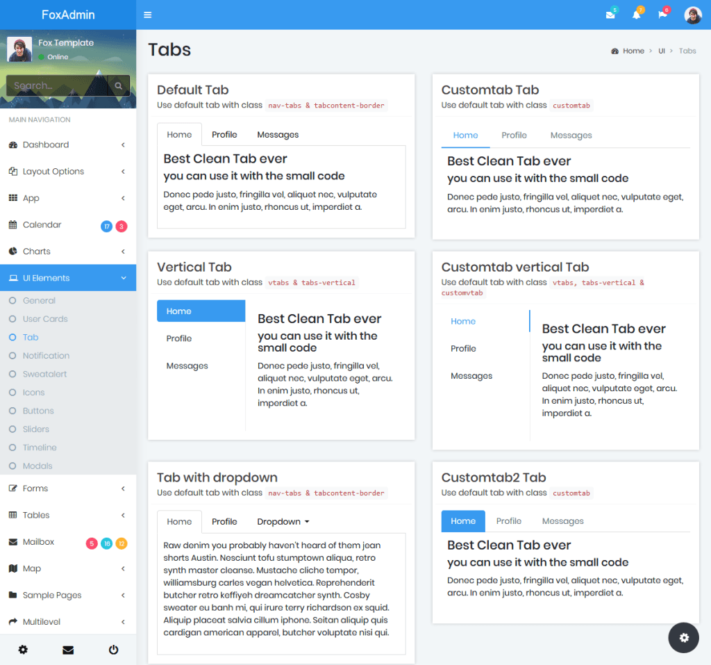 Fox - Multipurpose Bootstrap 4 Admin Dashboard Template