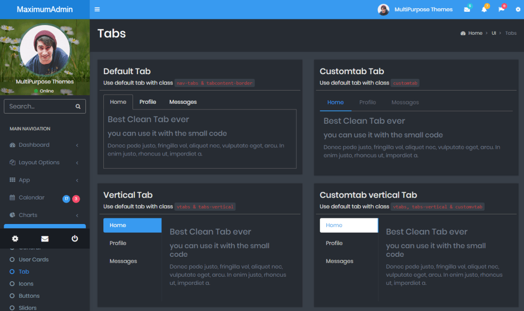 Maximum - Responsive Bootstrap 4 Admin Dashboard Template