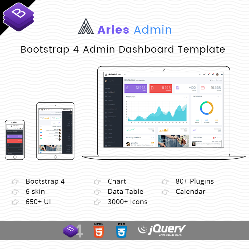 Aries Responsive Bootstrap 4 Admin Dashboard Template