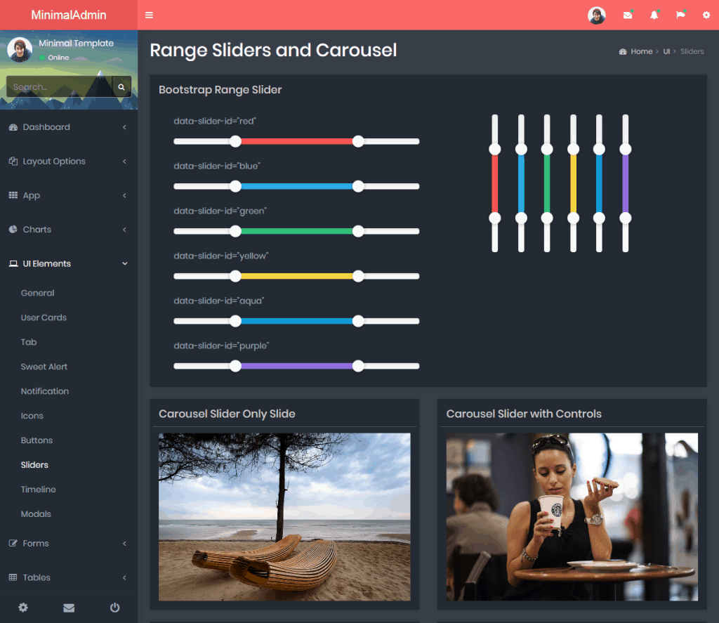 Minimal Dark - Responsive Bootstrap Admin Templates