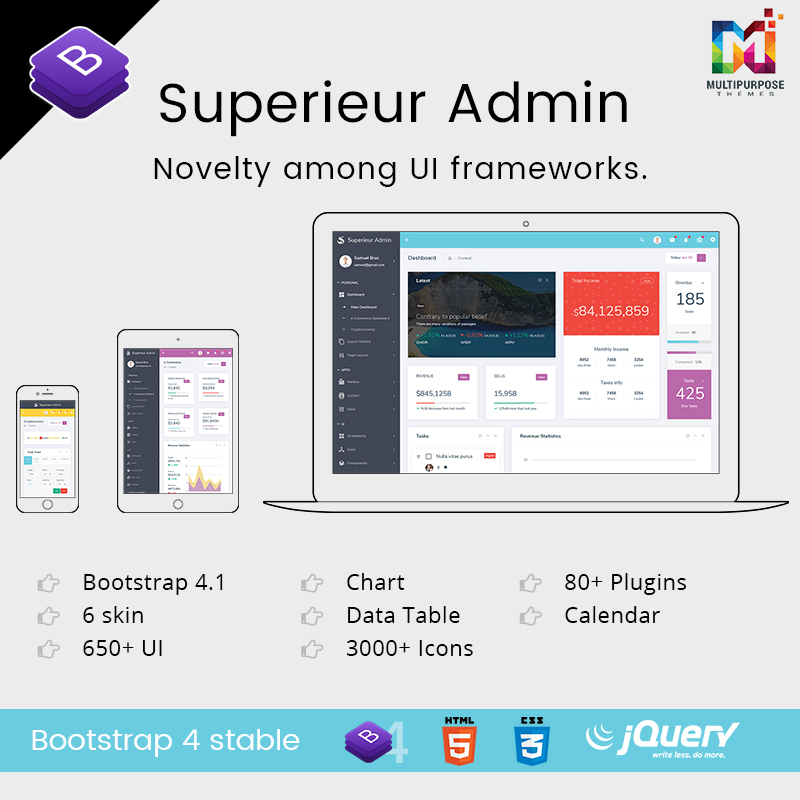 Superieur Responsive Admin Dashboard Template With Bootstrap Templates
