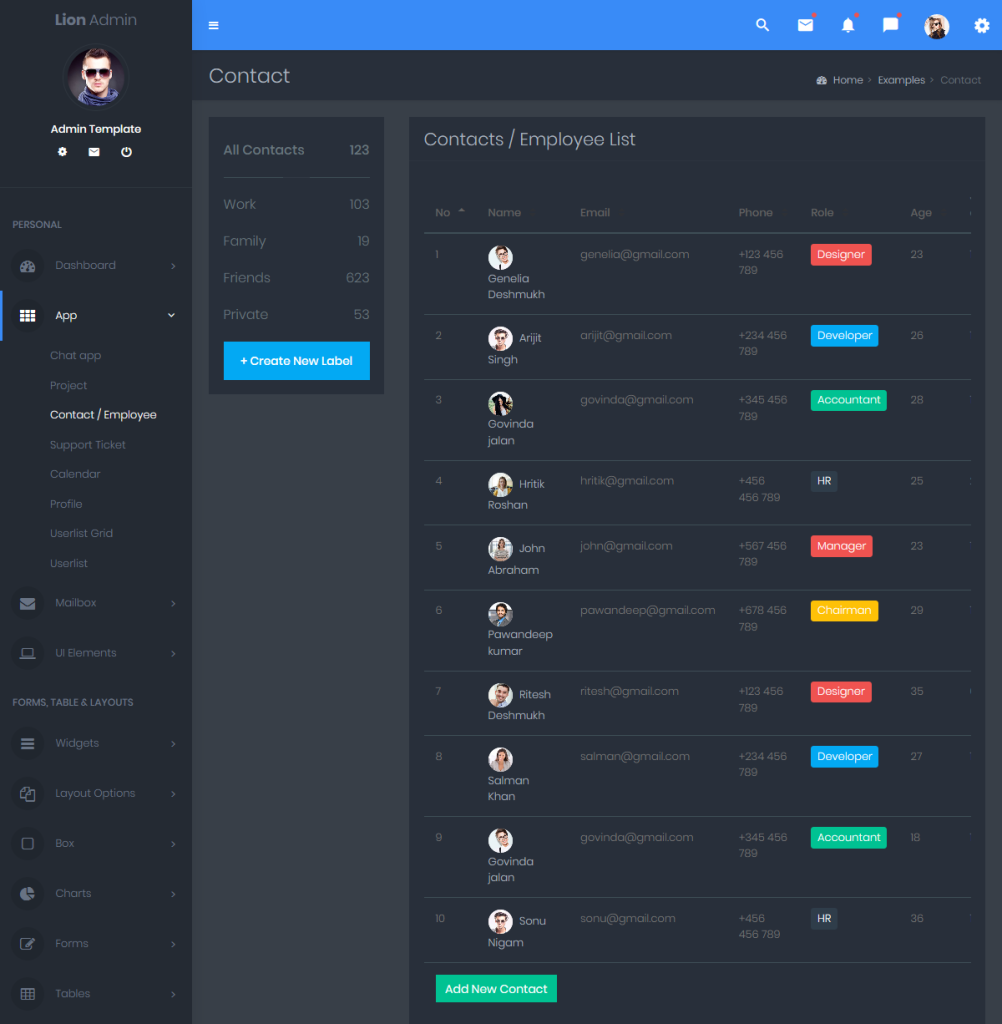 Lion Dark - Multipurpose Bootstrap Admin Templates