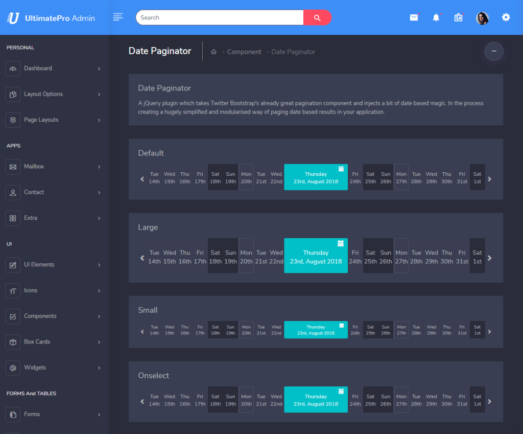 UltimatePro Dark Responsive Bootstrap Admin template