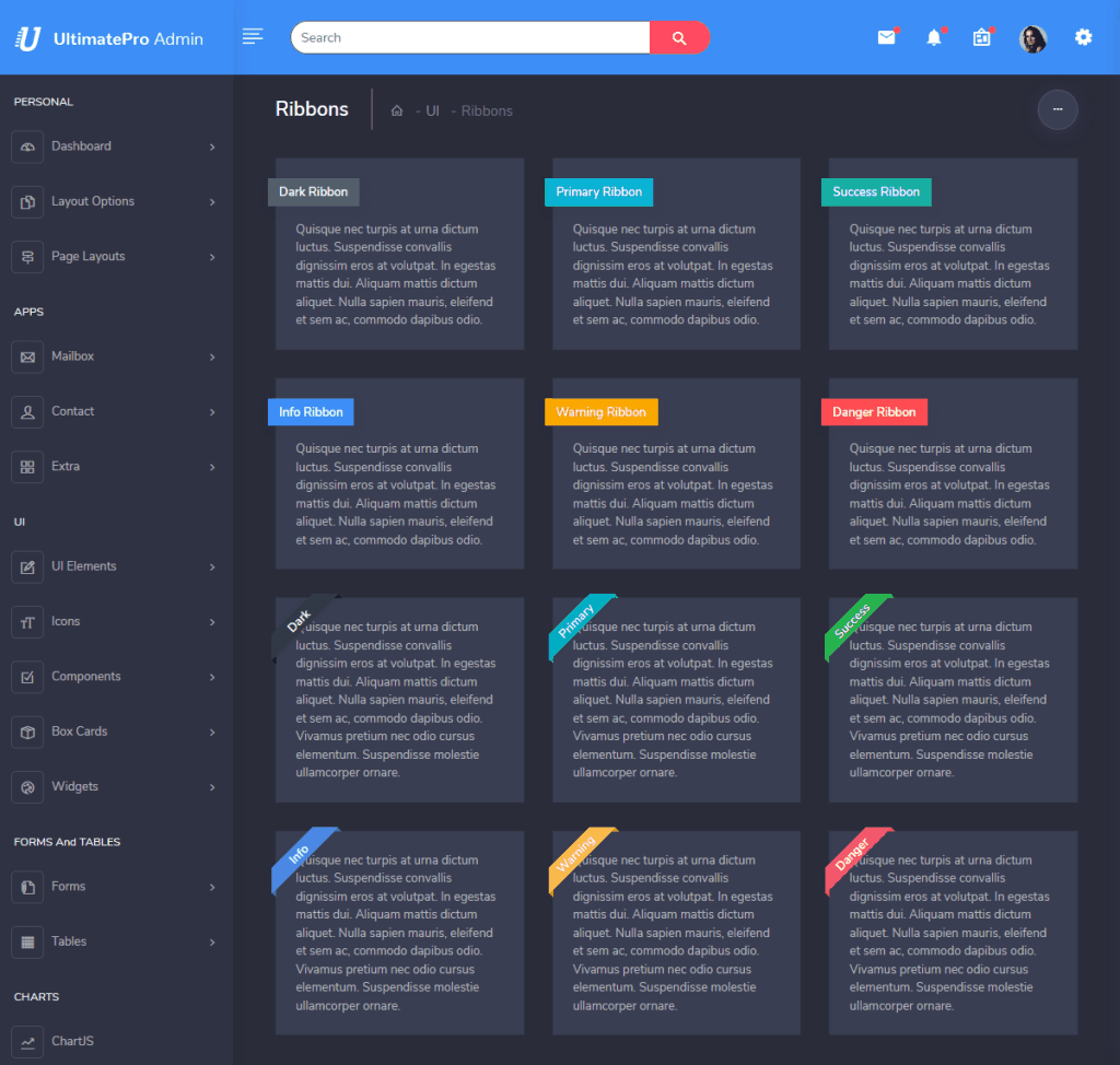 UltimatePro Dark Responsive Bootstrap Admin template