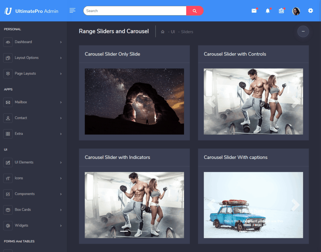 UltimatePro Dark Responsive Bootstrap Admin template