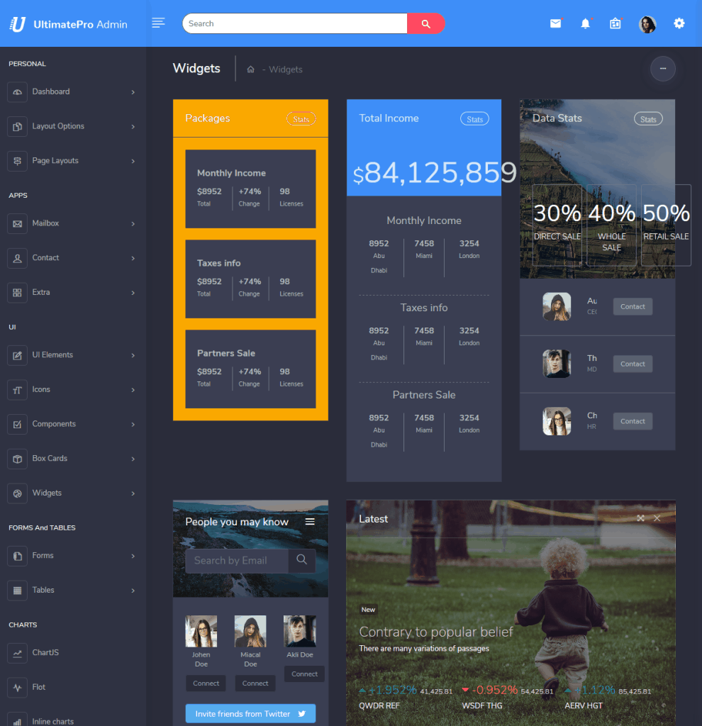 UltimatePro Dark Responsive Bootstrap Admin template