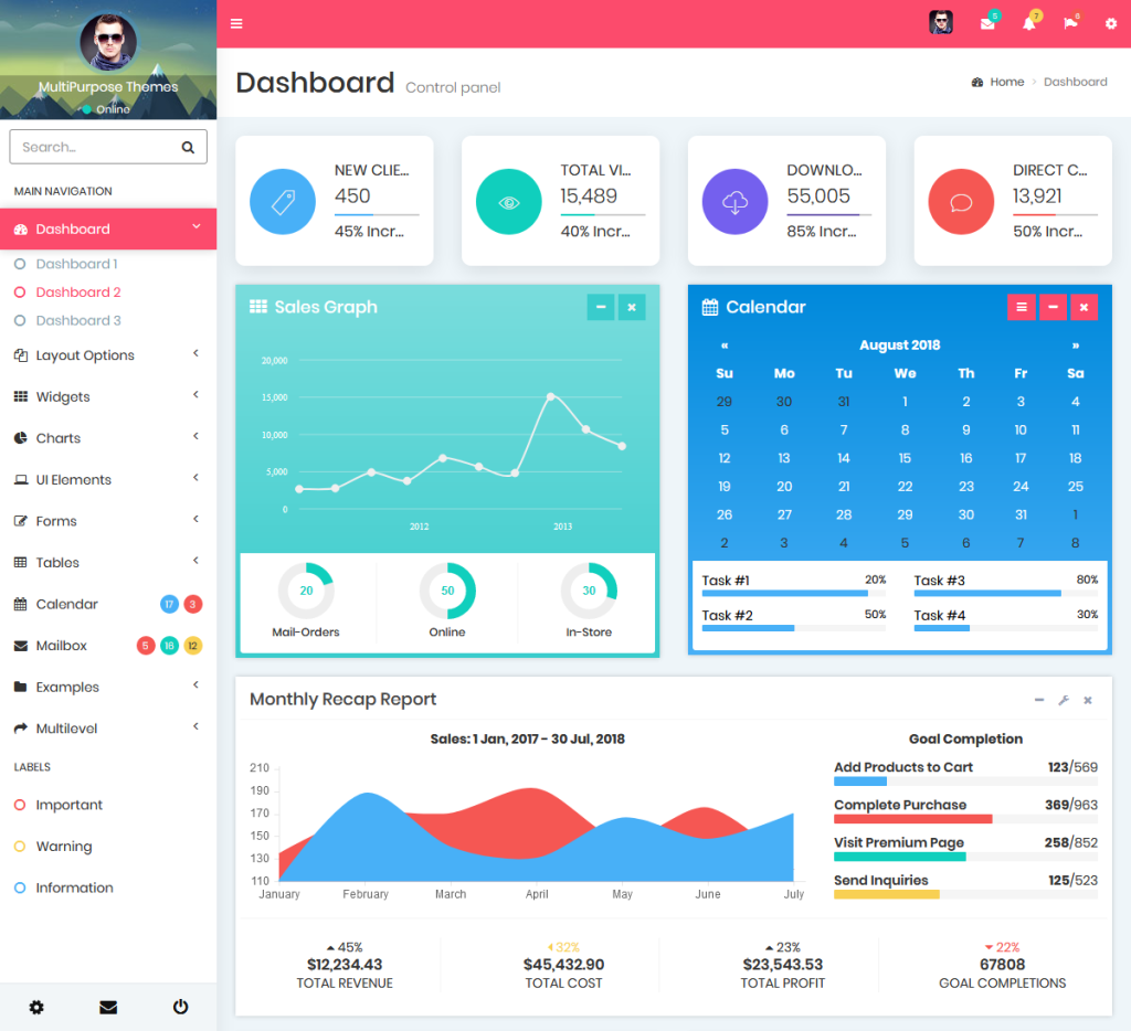 Cross - Multipurpose Bootstrap 3 Dashboard Admin Template