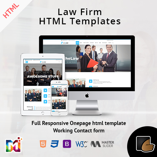Responsive Website Template Law Firm – One Page