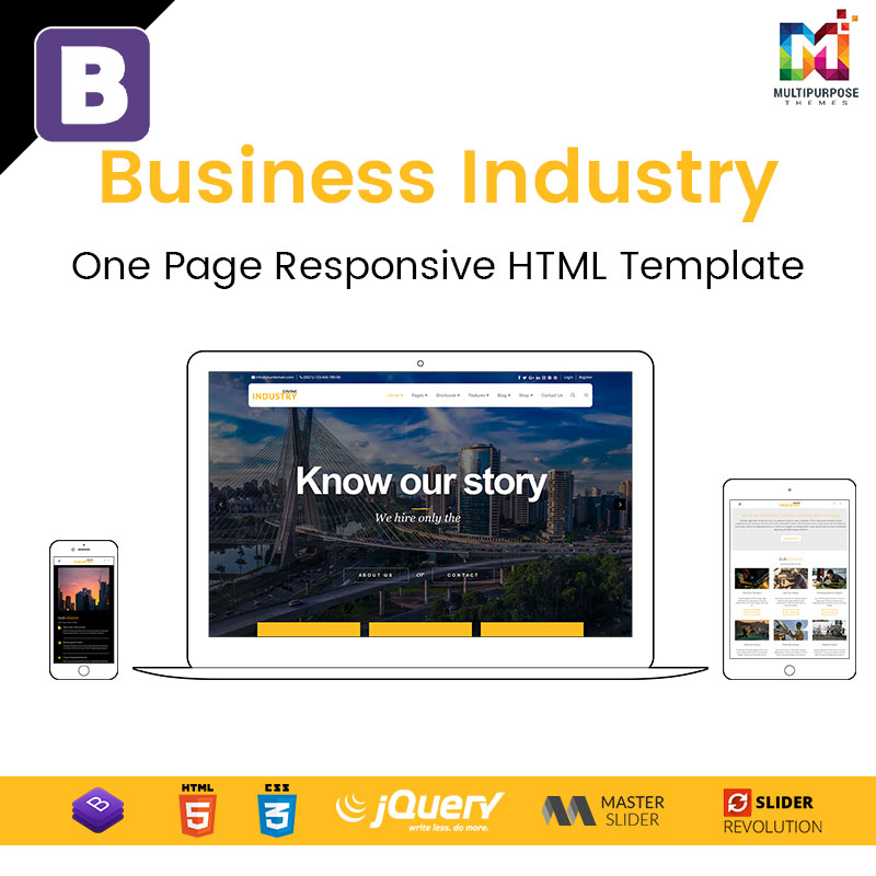 Business Industry – One Page Responsive HTML Template