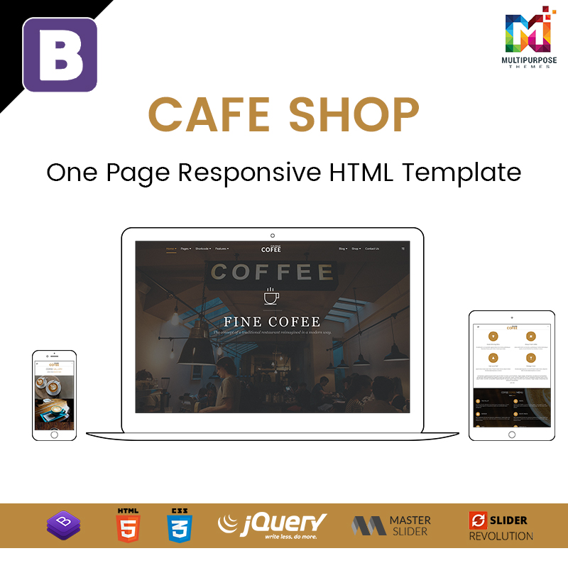 Cafe Shop – One Page Responsive HTML Template