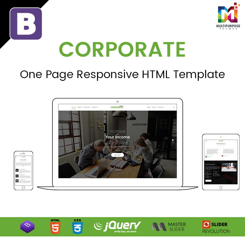 Corporate – One Page Responsive HTML Template