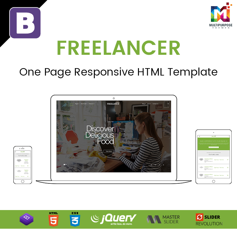 Freelancer – One Page Responsive HTML Template