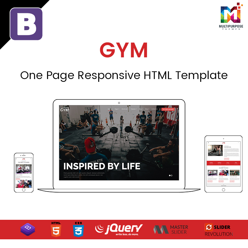 Gym – One Page Responsive HTML Template