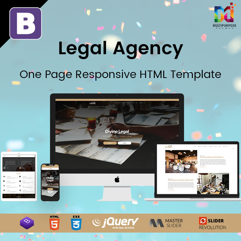 Legal Agency – One Page Responsive HTML Template
