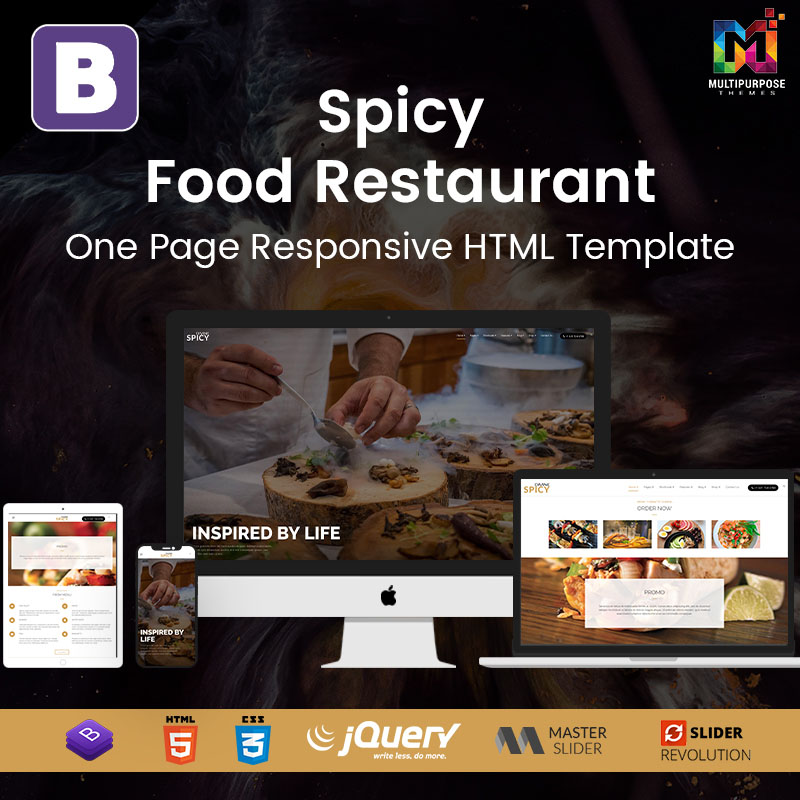 Spicy Food Restaurant – One Page Responsive HTML Template