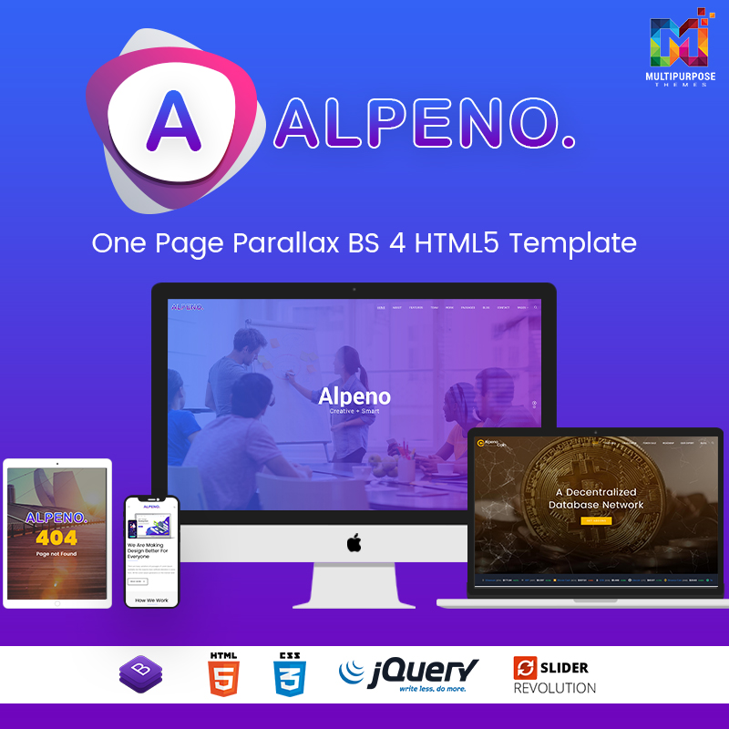 Alpeno – One Page Parallax HTML Template