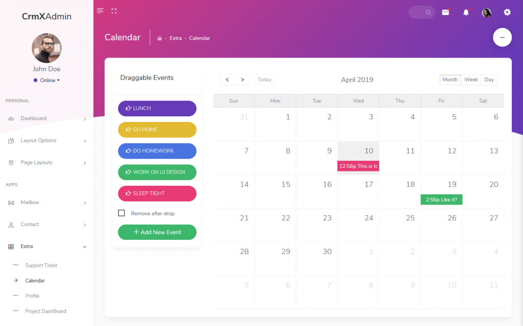 CrmX Hospital Responsive Admin Dashboard - MultiPurpose Themes