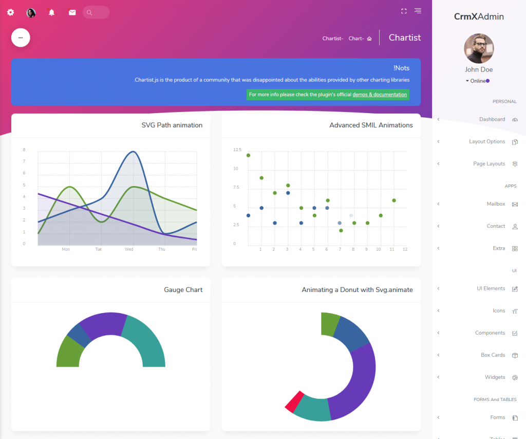 CrmX RTL Bootstrap Admin Dashboard Template - MultiPurpose Themes