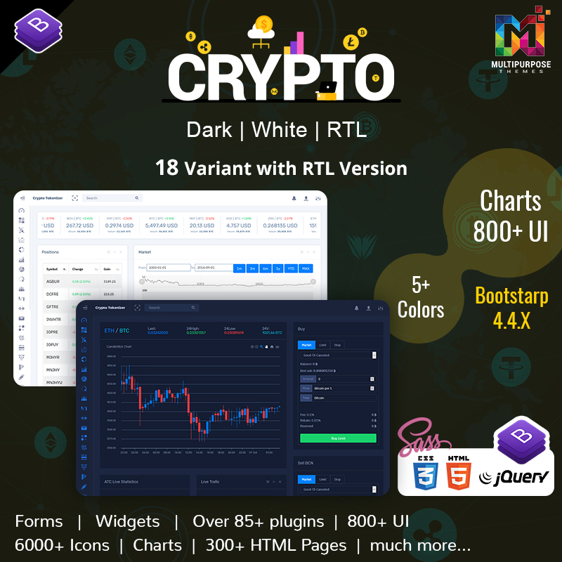 Crypto Tokenize Admin Template With Cryptocurrency Dashboard