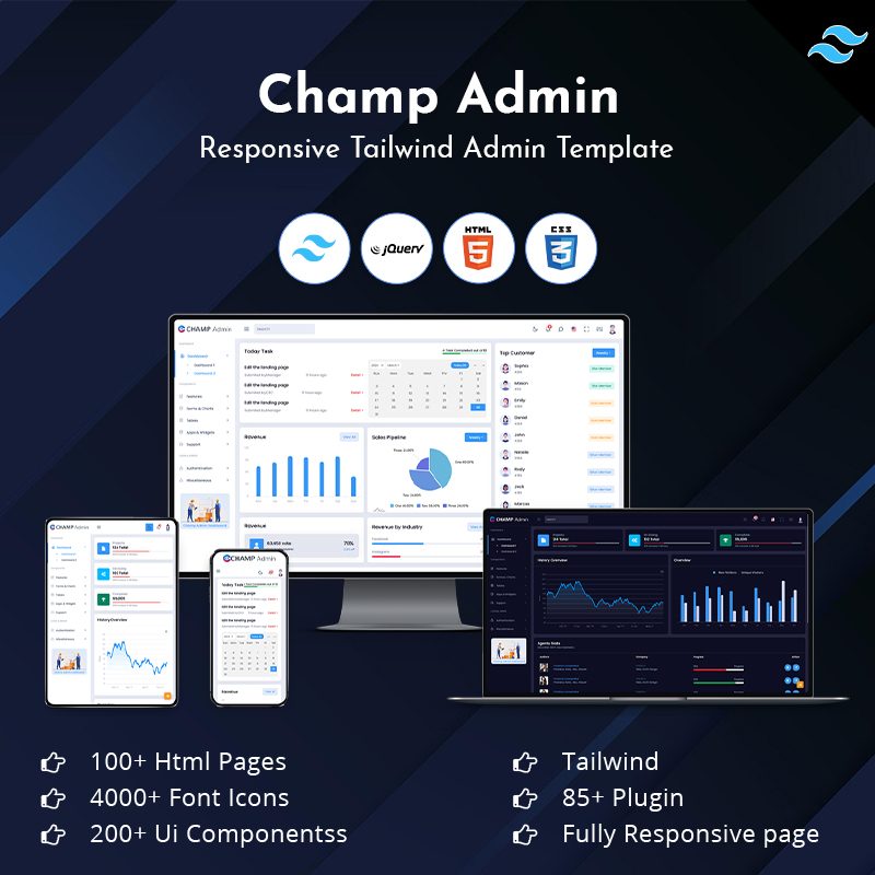 Champ Admin – Responsive Tailwind Admin Templates