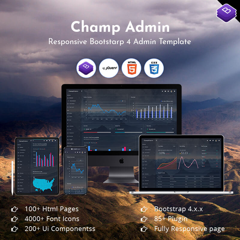 Champ Admin – Responsive Bootstrap 4 Admin Templates