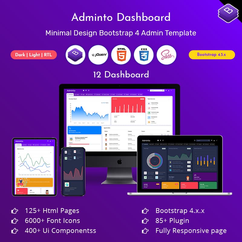 Vini – Responsive Admin Dashboard Template With Admin Theme