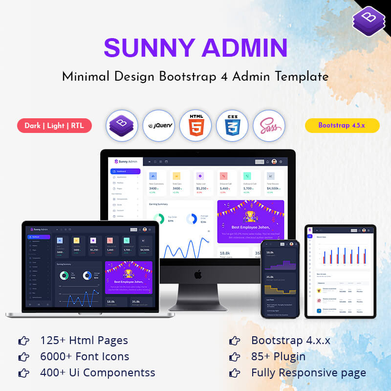 Sunny Bootstrap Admin Dashboard HTML Template