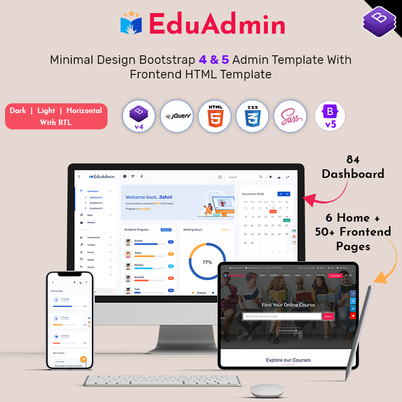 Online Education Courses HTML Templates