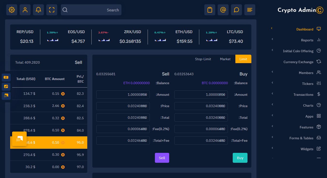 Tokenize Crypto Currency Admin Templates