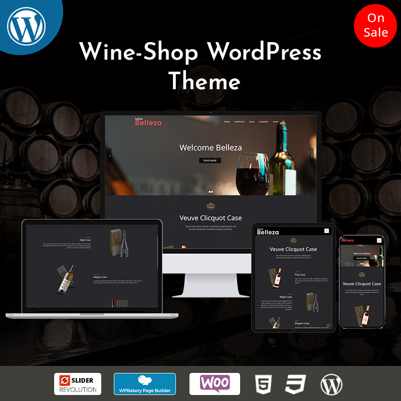 Wine Shop Business WordPress Theme – Belleza