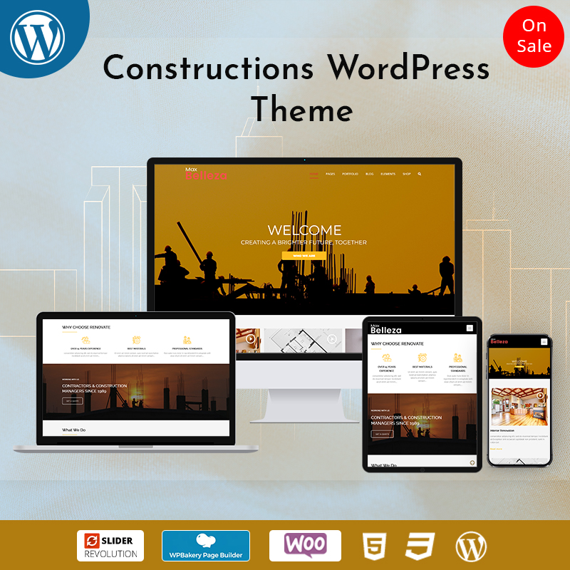 Constructions Business WordPress Theme – Belleza