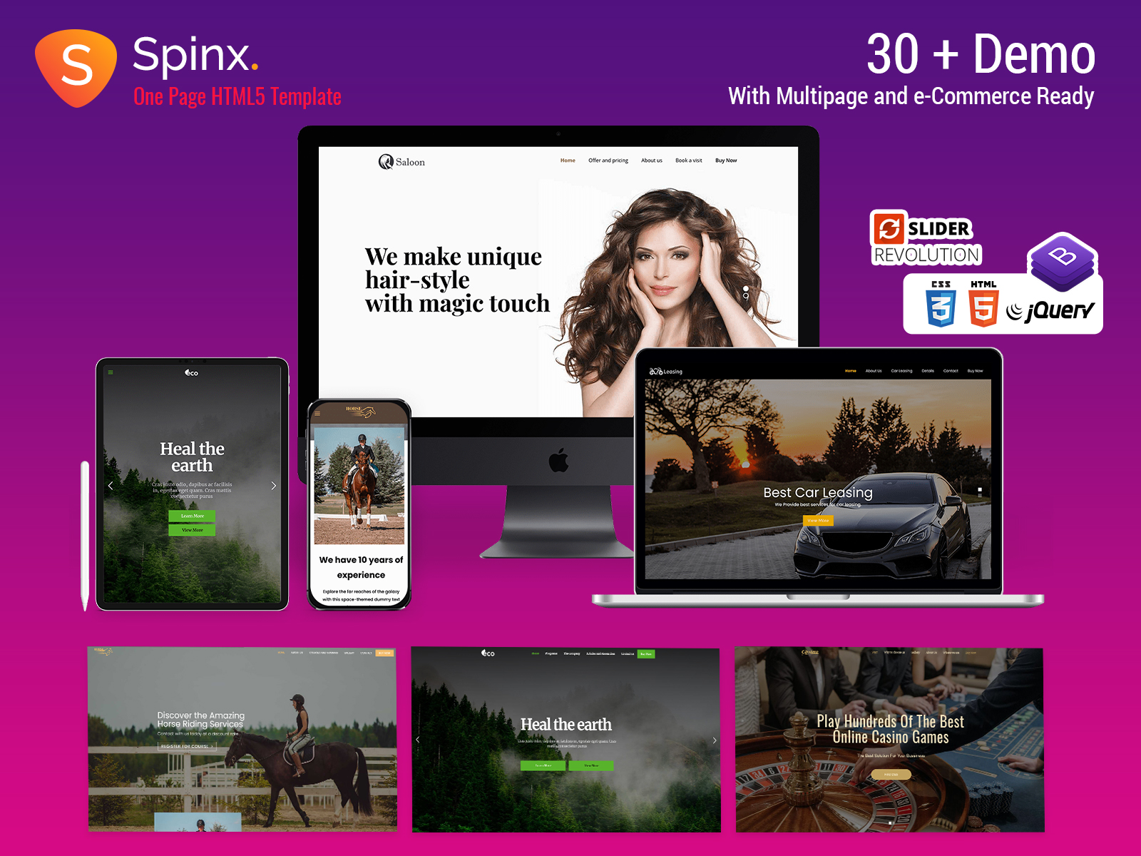 Spinx - One Page Parallax HTML Template