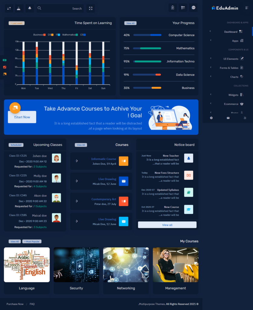 Eduadmin Dark RTL Responsive Bootstrap Admin Templates