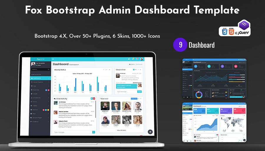 Bootstrap 4 Admin Dashboard