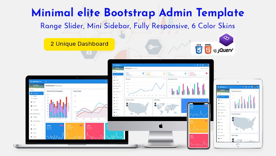 Minimal Elite Bootstrap 4 Admin Dashboard