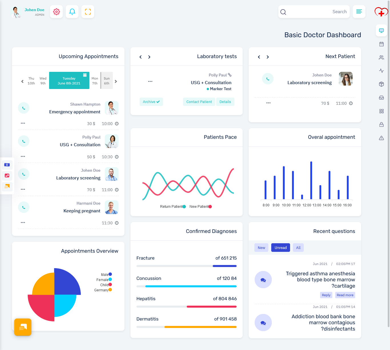 Fully Featured Admin Theme for CRM and CMS