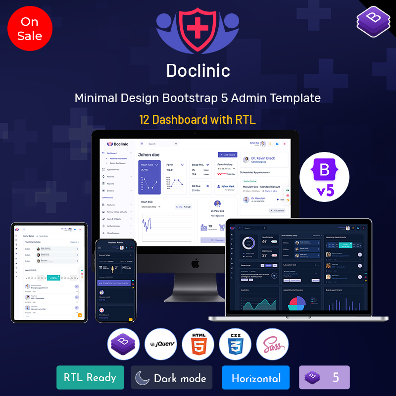 Medical Bootstrap 5 Admin Dashboard With Admin Panel