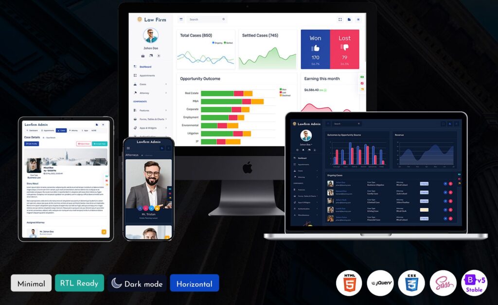 Lawfirm Bootstrap Admin Template