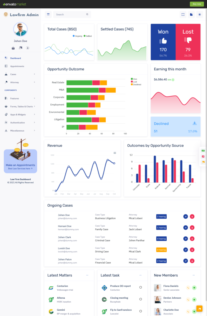 Lawfirm - Responsive Bootstrap Admin Template