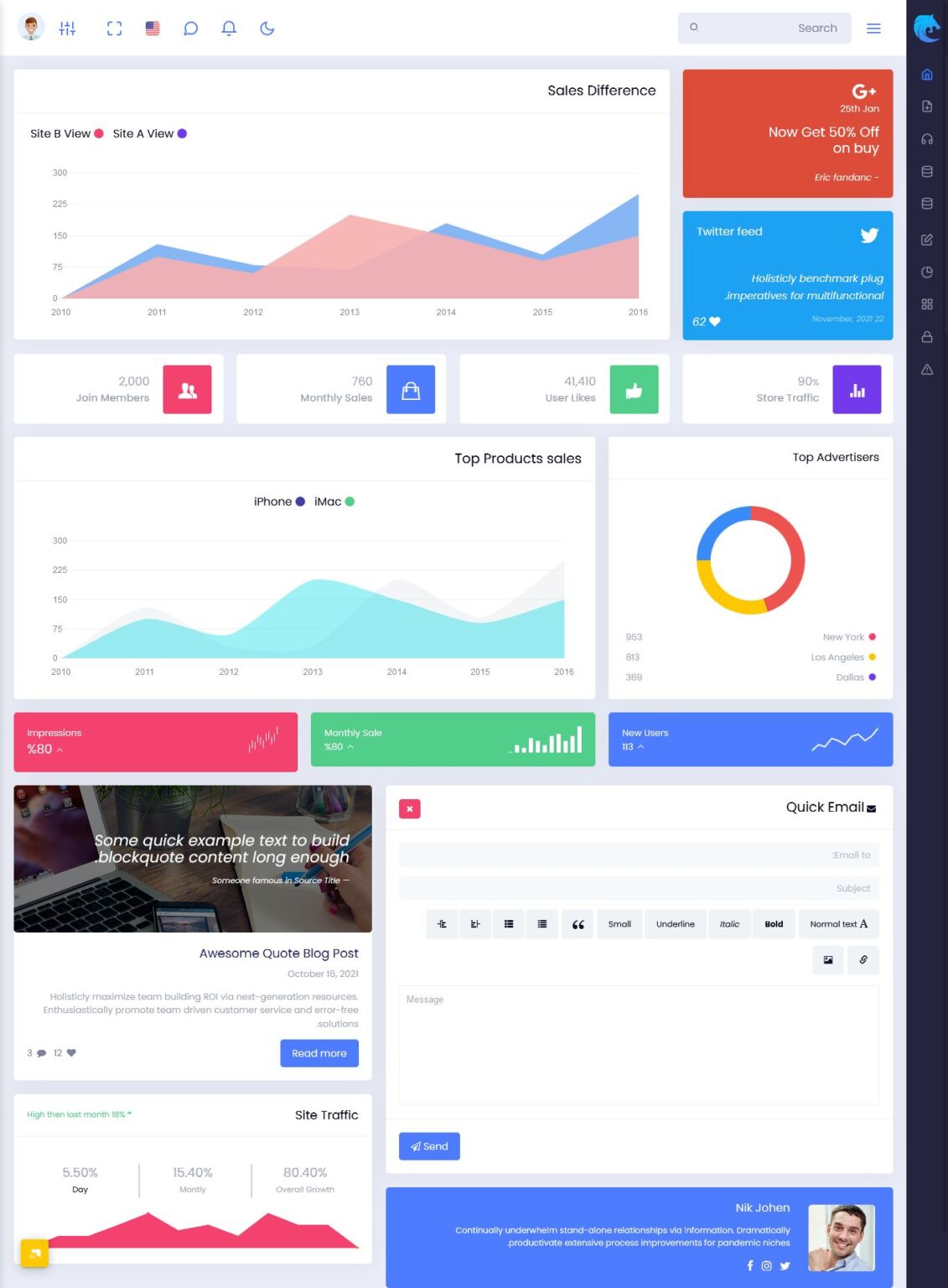 Admin Panel Bootstrap 5 Admin Dashboard with Bootstrap UI Kit - Lion