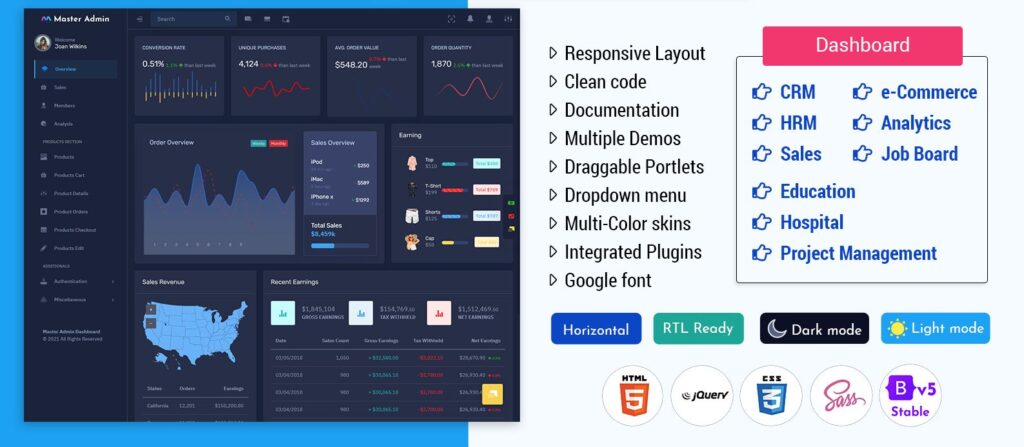 Admin Panel Dashboard - MultiPurpose Themes